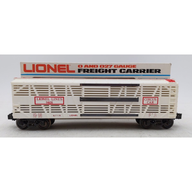 Lionel 6-9408 O Gauge Circus Stock/Animal Car #9408 VG/Box
