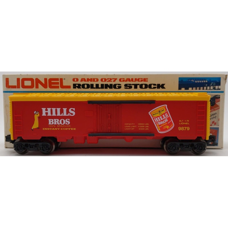 Lionel 6-9879 O Hills Bros. Coffee Billboard Reefer Car EX/Box