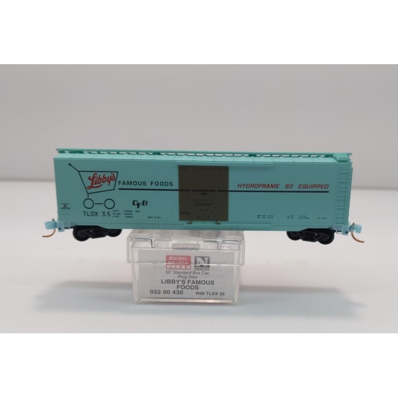 Micro-Trains 03200430 N Libby’s Famous Foods 50′ Standard Plug Door Boxcar #35 LN/Box