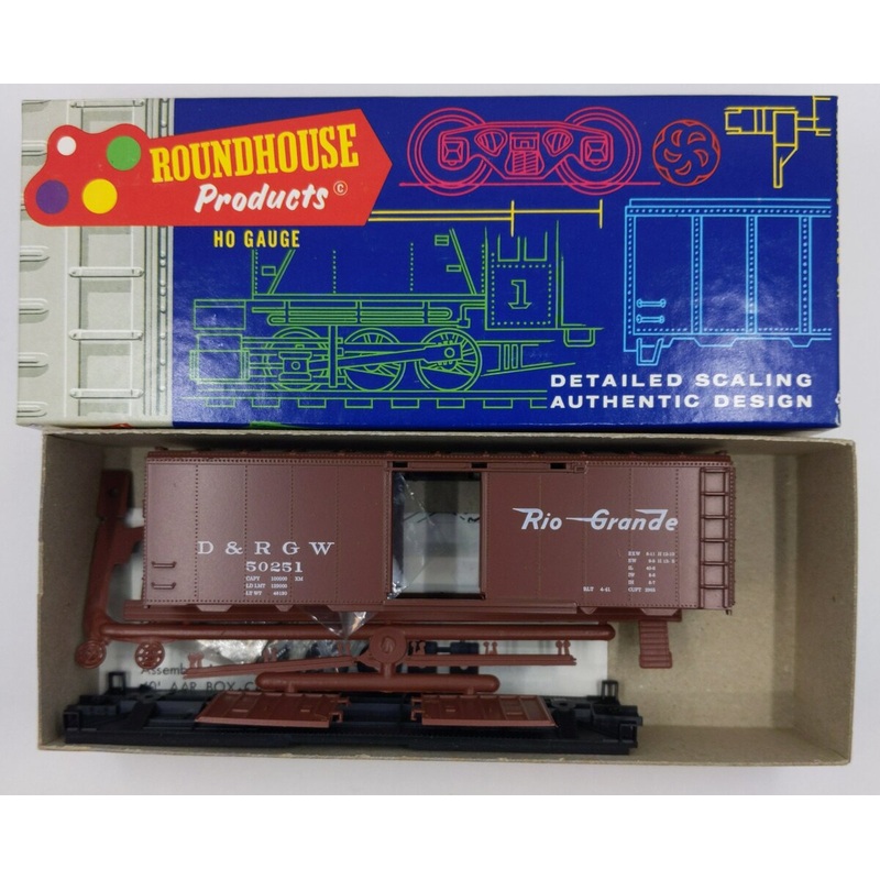 Roundhouse 3258 D&RGW Rio Grande 40′ AAR Box Car Kit