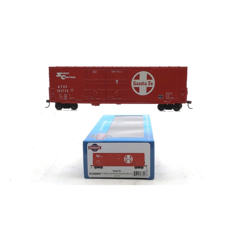Roundhouse 88098 HO Scale Santa Fe 50′ High Cube Double Door Plug Boxcar #151775 NIB