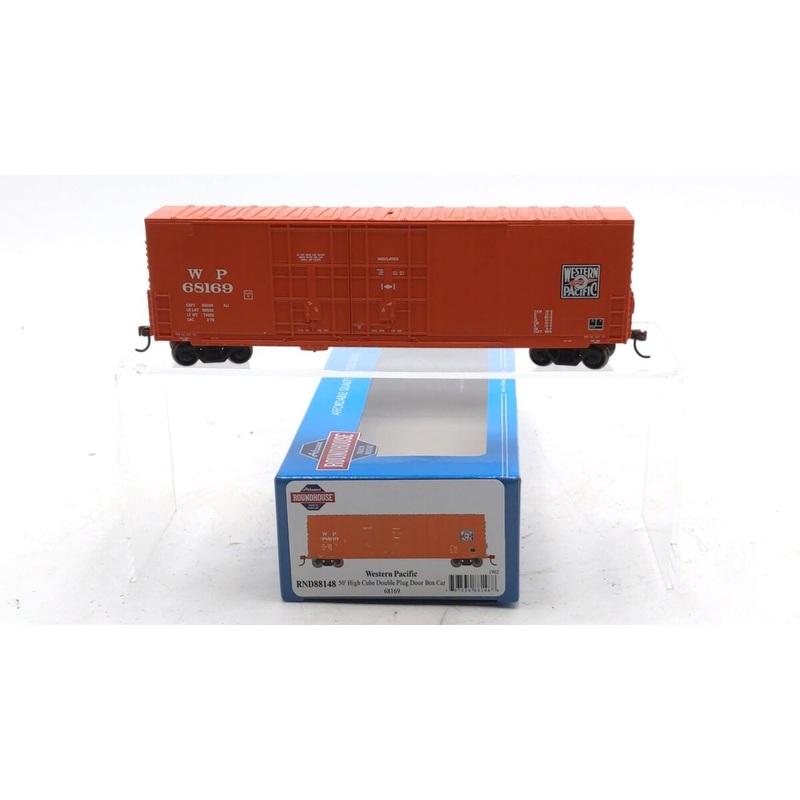 Roundhouse 88148 HO Scale Western Pacific 50′ High Cube DD Plug Boxcar #68169 NIB