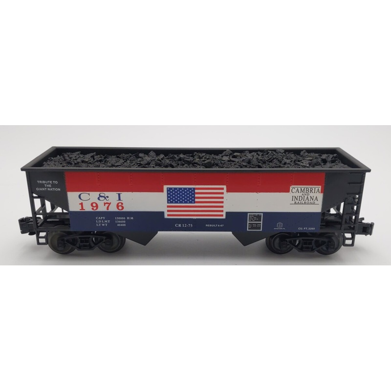 Weaver Cambria & Indiana RR 2 Bay Hopper Car #1976 with Coal Load  (3Rail) VG