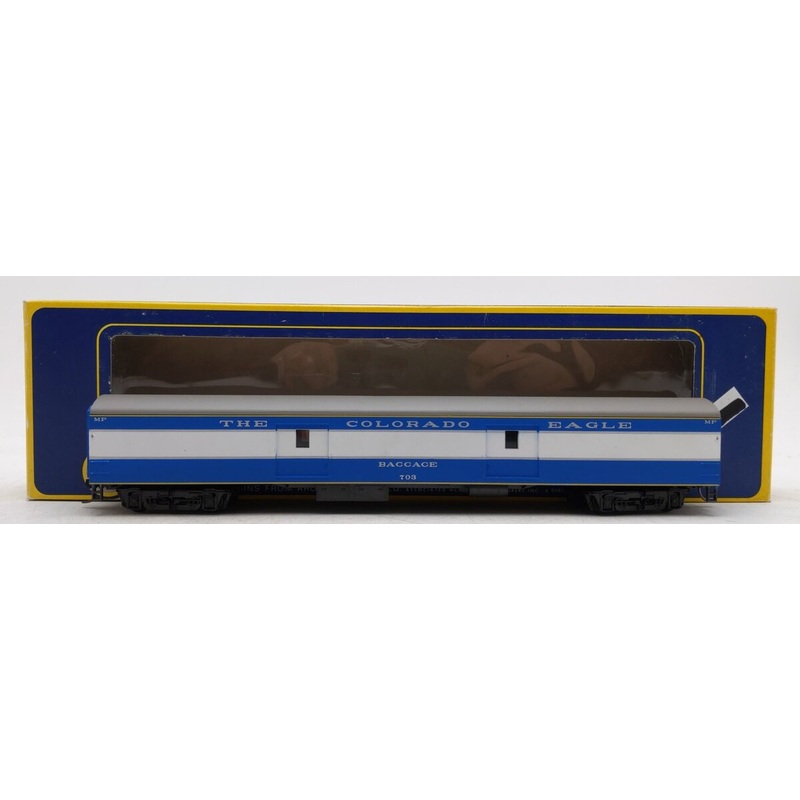 AHM 6557-31 HO Colorado Eagle Missouri Pacific Smooth Side Baggage Car #703 EX/Box