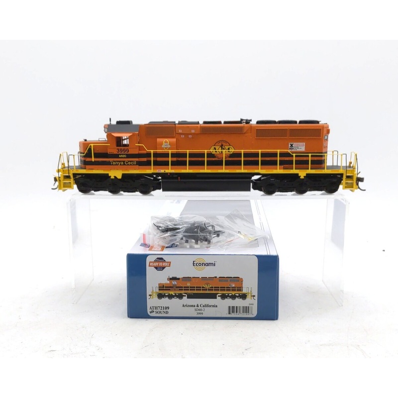 Athearn 72109 HO Scale Arizona & California SD40-2 Diesel w/DCC & Sound #3999 LN/Box