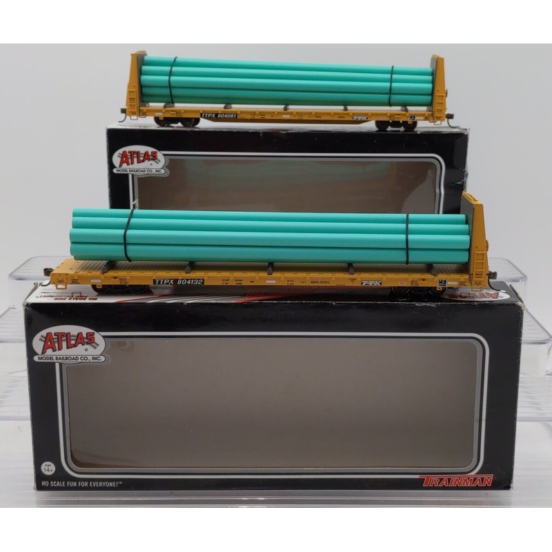 Atlas 20004218, 20004219 HO TTX Bulkhead Flat Cars [2] VG/Box