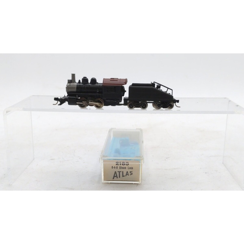 Atlas 2185 N Scale Undecorated 0-4-0 Steam Switcher w/ Sloped Tender LN/Box