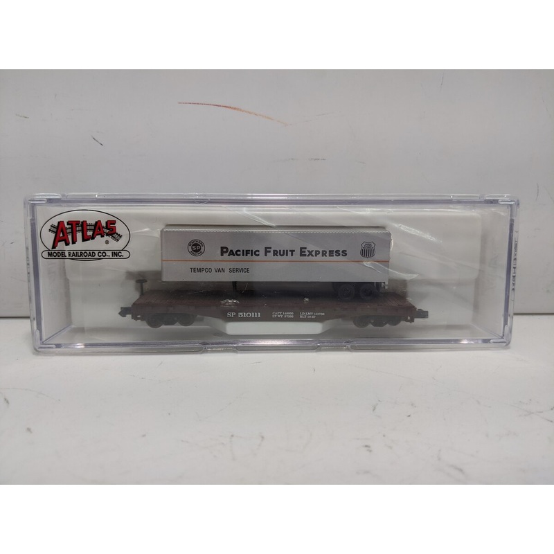 Atlas 37762 N Scale SP Piggyback Flat w/ 40′ PFE Trailer #510111 LN/Box
