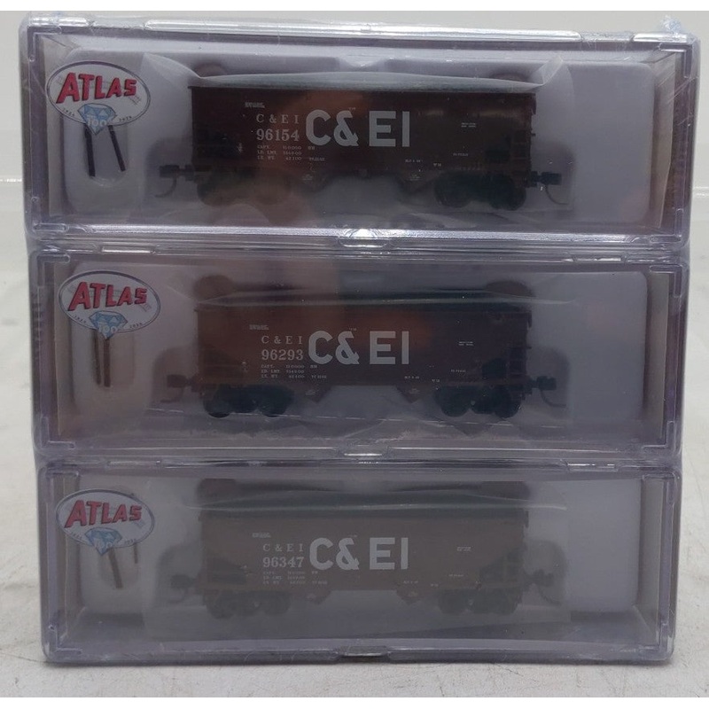 Atlas 50006127 N Chicago & Eastern Illinois 2-Bay Offset Side Hopper (Set of 3) MT/Box