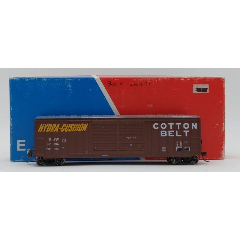 E&C Shops 1009-3 HO Cotton Belt 52′ ACF Double Door Boxcar w/ETD #67395 EX/Box