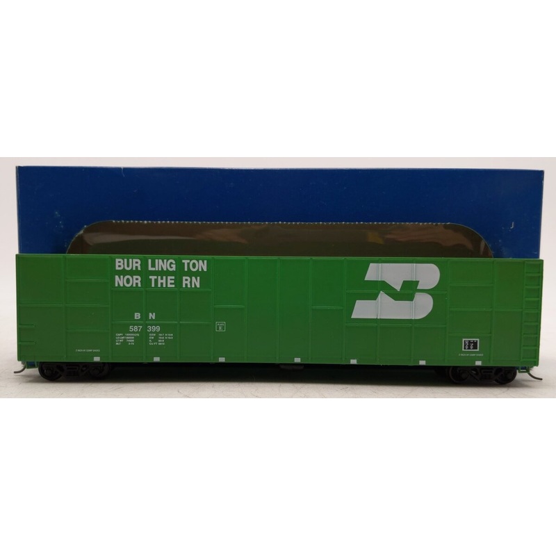 E&C Shops 587399 HO Burlington Northern 62′ Woodchip Hopper Ribbed Side Car LN/Box