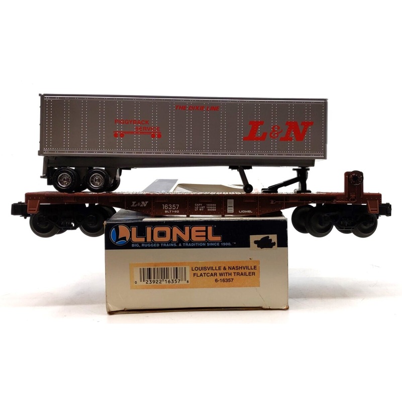 Lionel 6-16357 O Gauge Louisville and Nashville Flatcar w/Trailer LN/Box