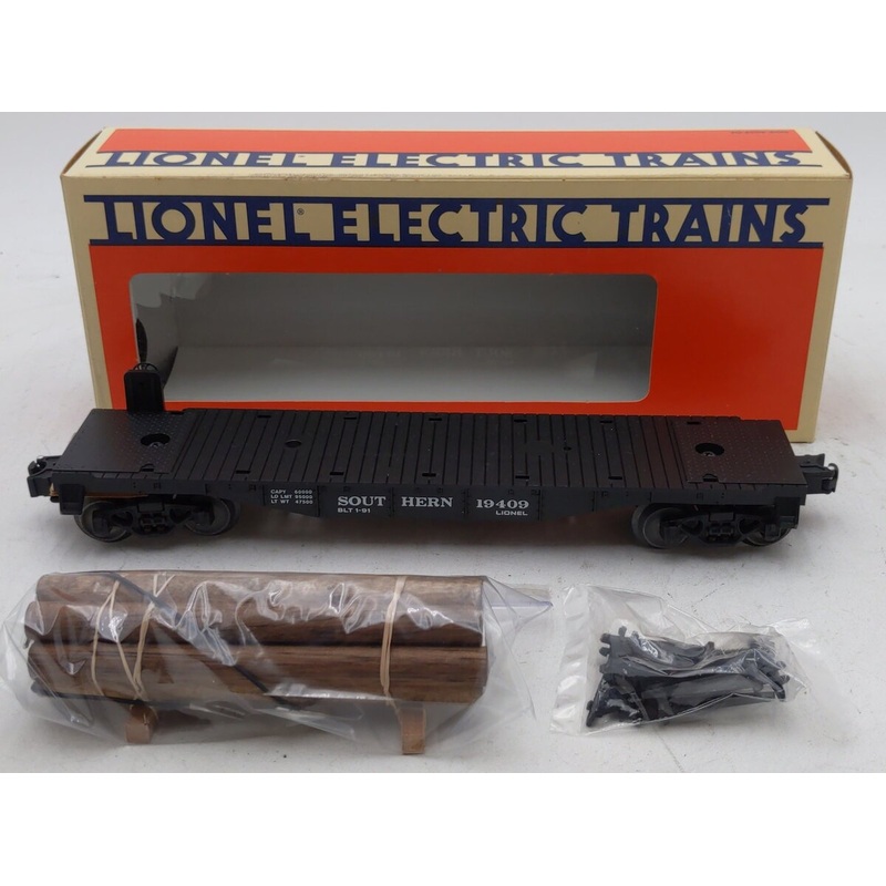 Lionel 6-19409 O Gauge Southern Flatcar with Wood Load LN/Box