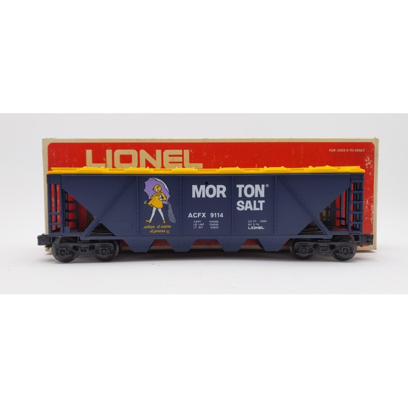 Lionel 6-9114 O Gauge Morton Salt Covered 4-Bay Hopper EX/Box