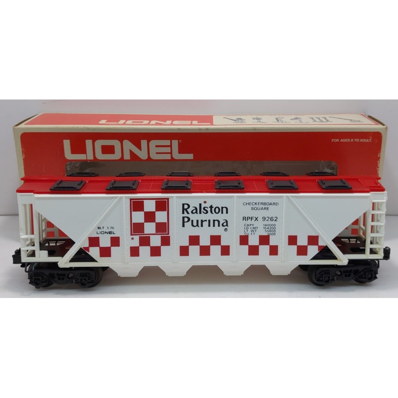 Lionel 6-9262 O Gauge Ralston Purina Checkerboard Quad Hopper LN/Box