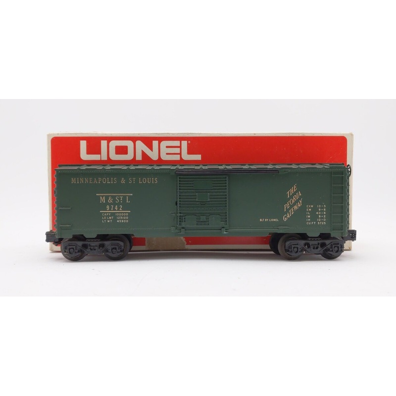 Lionel 6-9742 O Gauge Green Minneapolis & St. Louis Boxcar VG/Box