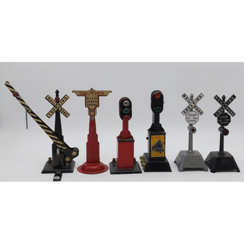 Marx  Vintage O Gauge Assorted Metal Railroad Sign [6] VG