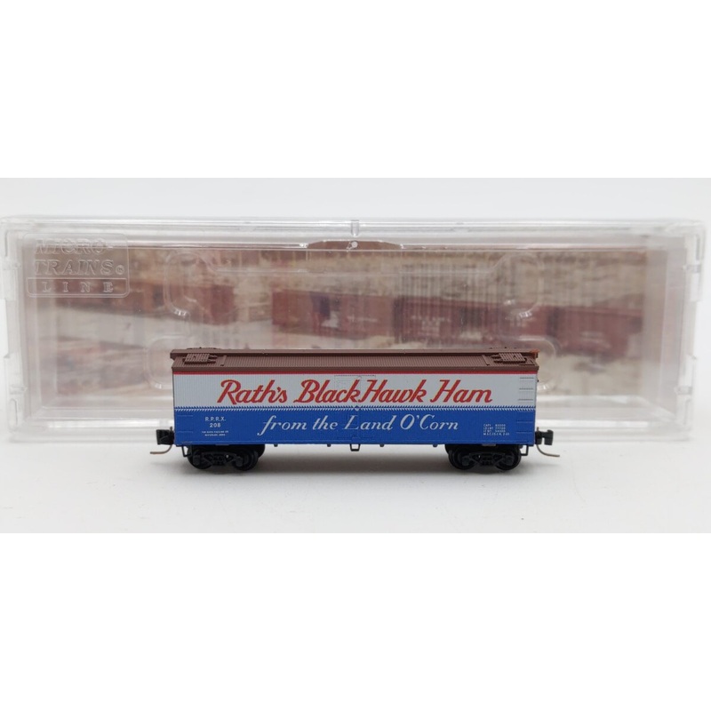Micro-Trains 51800160 Z Rath’s Black Hawk RPRX 40′ Wood Reefer #208 EX/Box