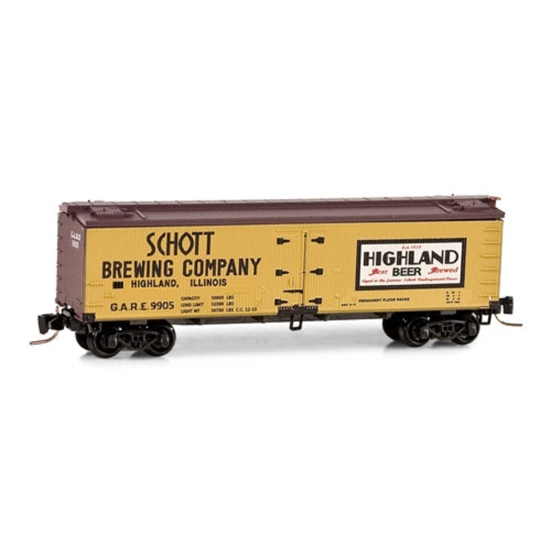 Micro-Trains 51800250 Z Schott Brewing Company 40′ Wood Reefer #9905 EX/Box