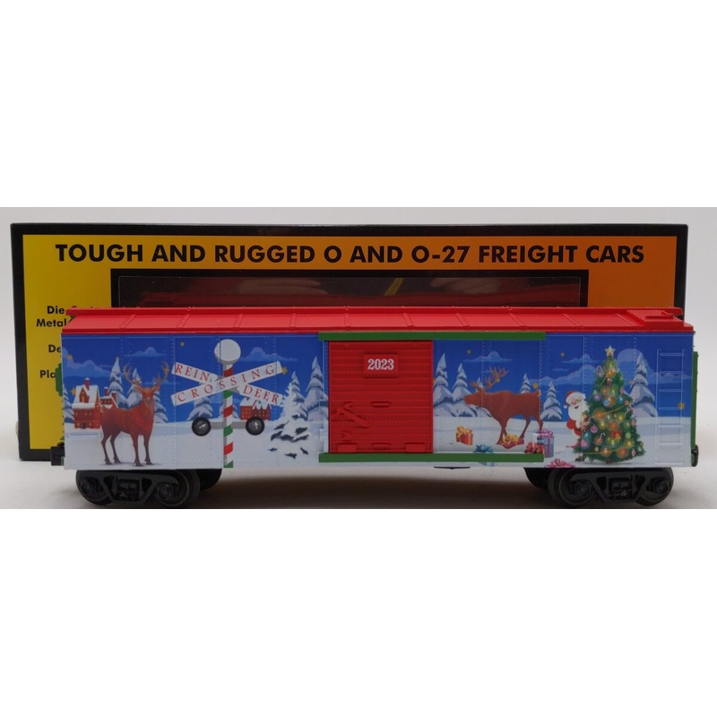 MTH 30-71155 O Christmas RailKing Boxcar w/Blinking LEDs #2023 NIB
