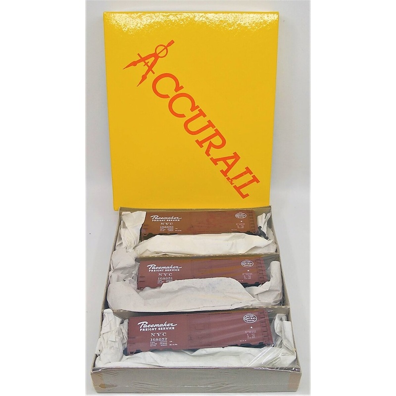 Accurail 3335 HO Scale NYC 40′ AAR Steel Boxcars (Pack of 3) LN/Box