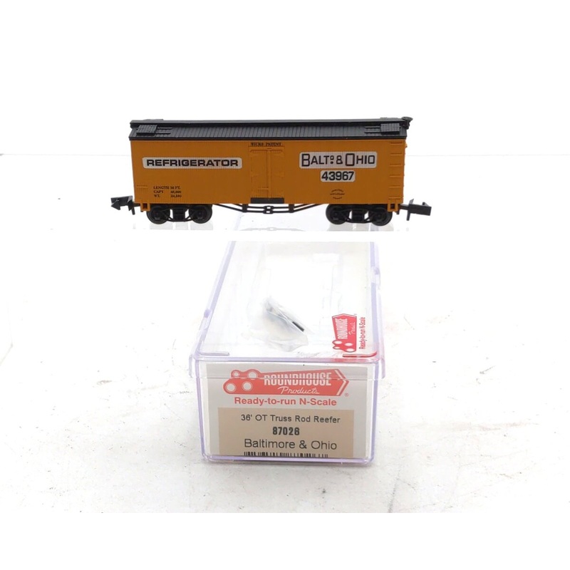 Roundhouse 87026 N Scale Baltimore & Ohio 36′ OT Truss Rod Reefer #43967 NIB