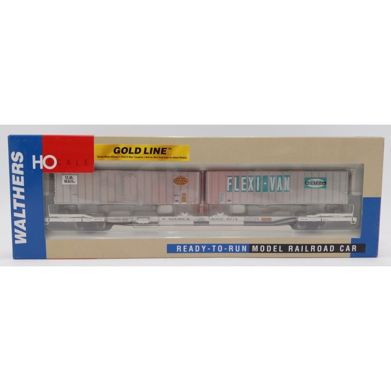 Walthers 932-41052 NYC Mark IV Flexi-Van Flatcar w/Two Trailers #9715 NIB