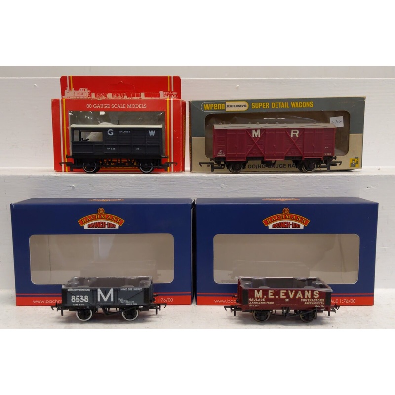 OO Bachmann, Hornby, and Wrenn Assorted Freight Cars:8535, 47, 117925, W2910 [4] EX/Box