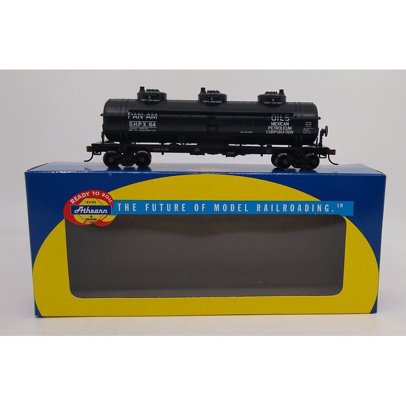 Athearn 73674 HO Pan-Am Oils Triple Dome Tank Car #64 LN/Box