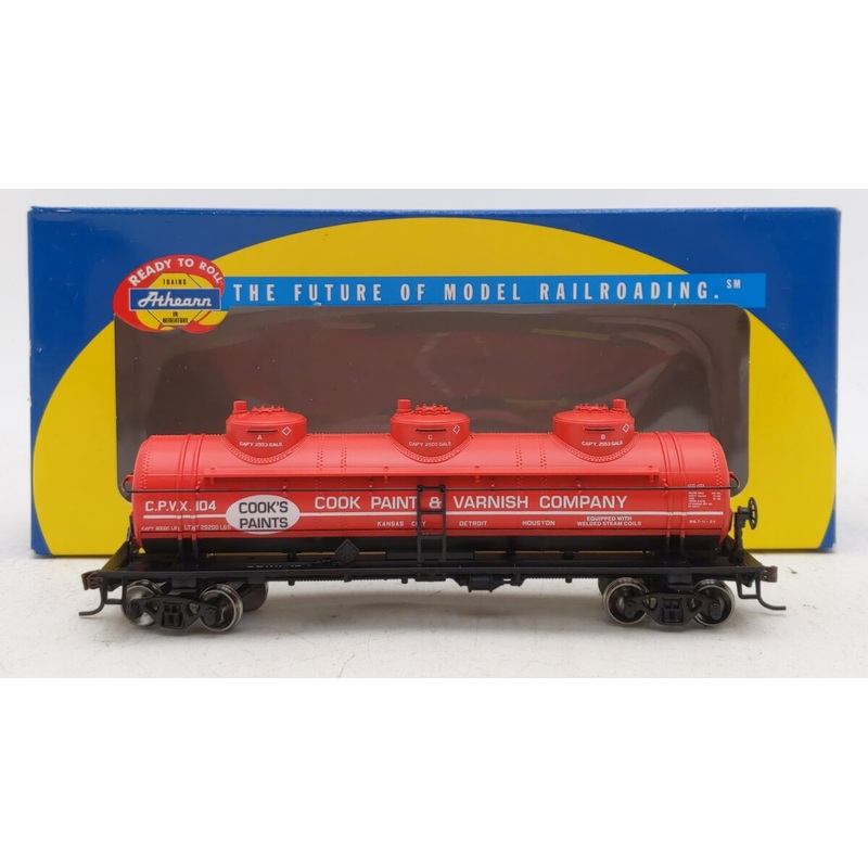 Athearn 73692 HO Cook Paint & Varnish Triple Dome Tank Car #104 LN/Box