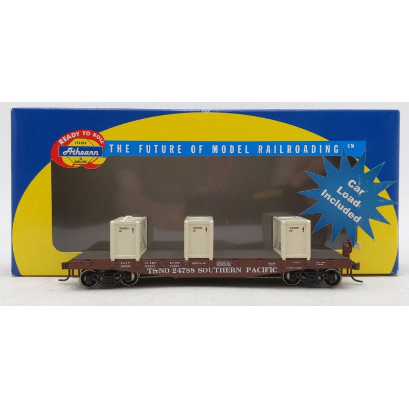 Athearn 92214 HO Southern Pacific 40′ Flat W/3 Crates T&NO # 24788 LN/Box