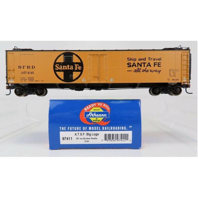 Athearn 97411 HO Scale Santa Fe ATSF 50′ Ice Bunker Reefer #37331 NIB