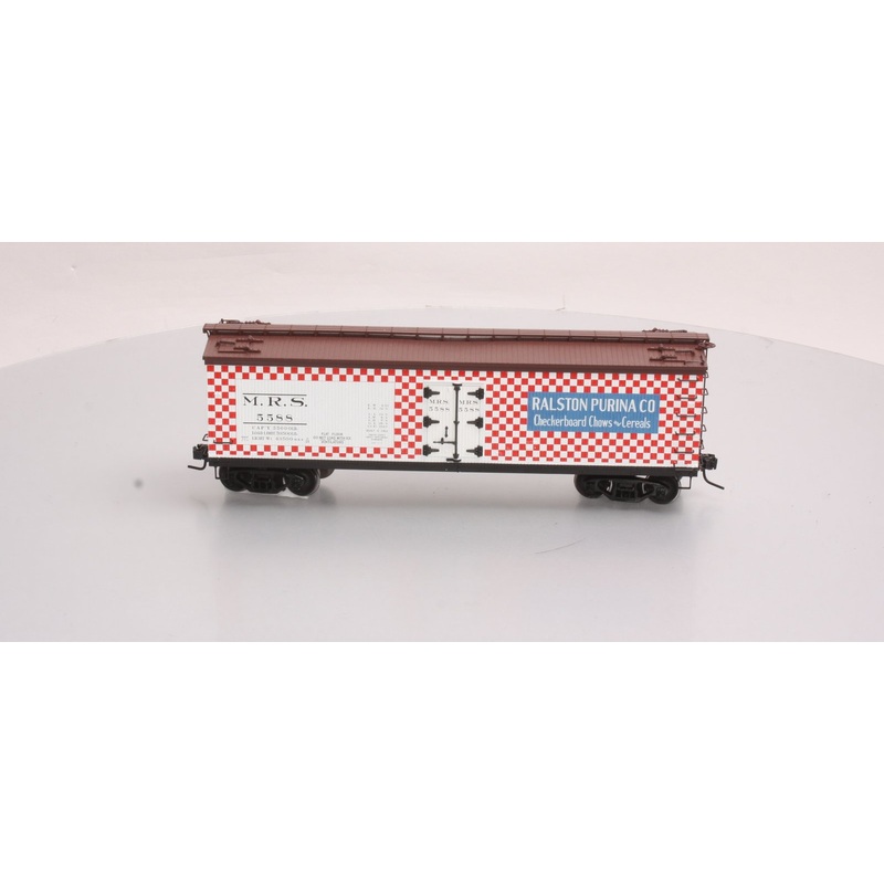 Atlas 7707-3 O Scale Ralston Purina 40′ Wood Reefer #5588 – 2 Rail LN