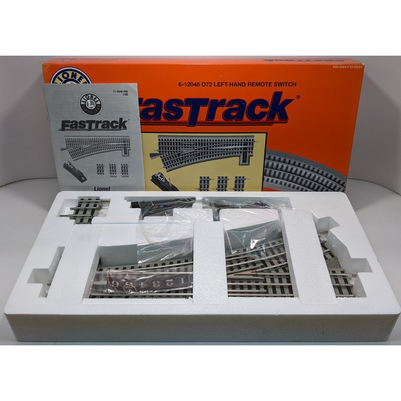Lionel 6-12048 O72 Left Hand Remote-Control FasTrack Switch Turnout LN/Box