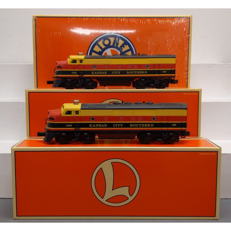 Lionel 6-14500 O Gauge KCS F3 AA Diesel Locomotive Set #2388 with Command VG/Box
