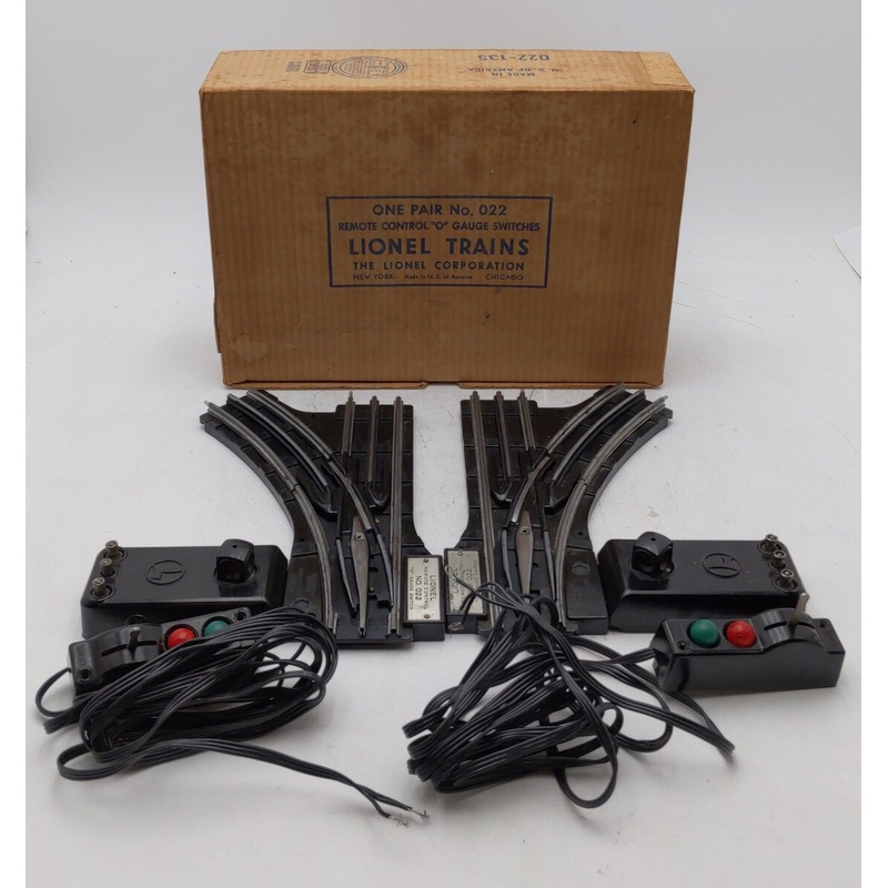 Lionel O22 Vintage O Left-Hand & Right-Hand Electric Remote Switches (Pair of 2) VG/Box