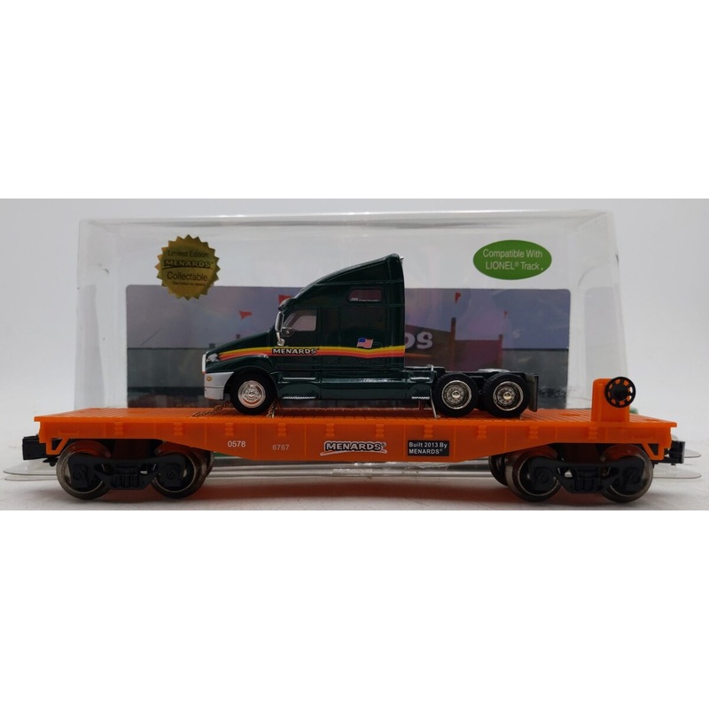 Menards 279-0658 O Flat Car with Menards Tractor EX/Box