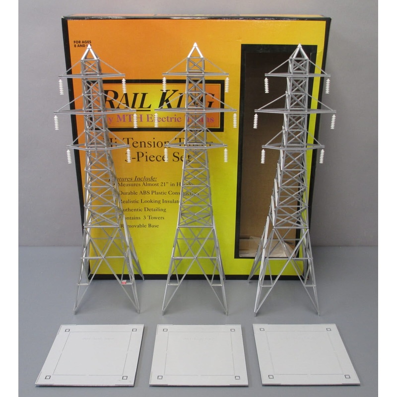 MTH 30-1056 O Hi-Tension Tower Set (Set of 3) LN/Box