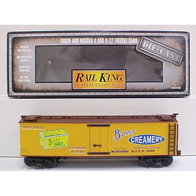MTH 30-8615 O Gauge Banner Creamery Die-Cast Refrigerator Car LN/Box