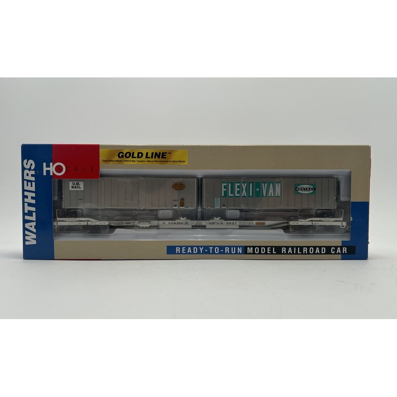 Walthers 932-41065 HO NYC Flexi-Van Flatcar w/ 2 Trailers #9697 LN/Box