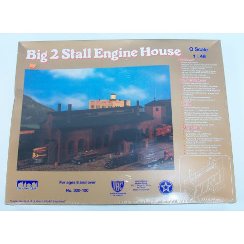 IHC 300-100 O Scale Big 2 Stall Engine House Building Kit NIB