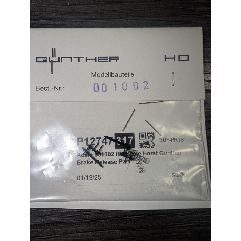 Gunther 001002 HO Scale Horst Gunther Brake Release Part