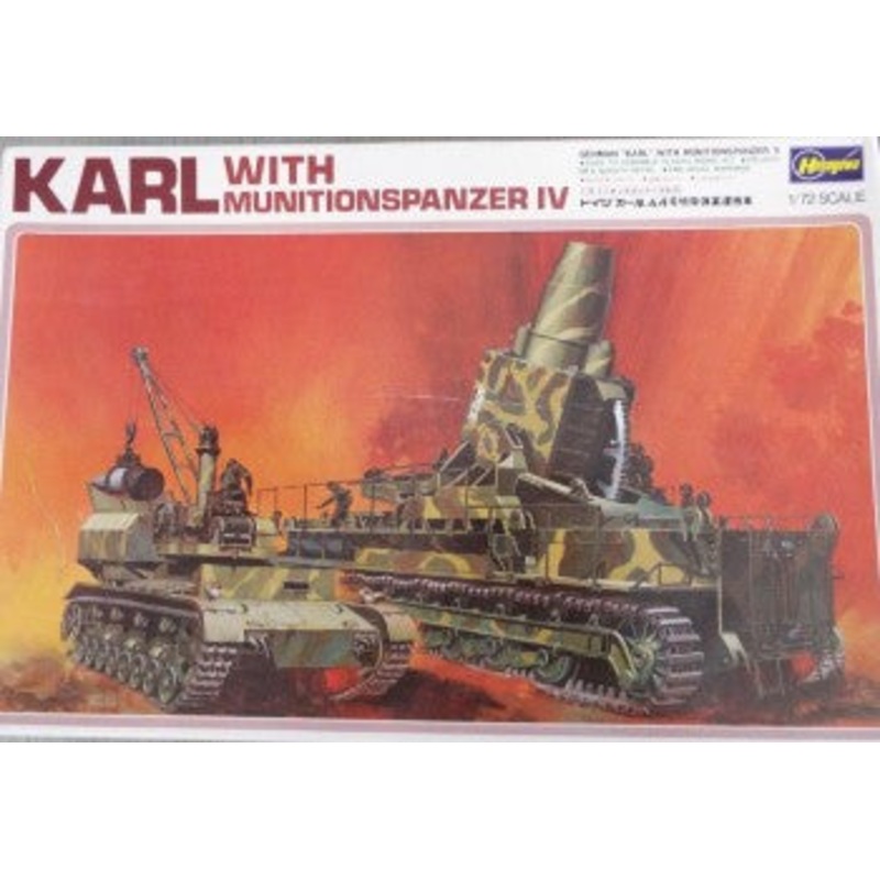 Hasegawa 31033 1:72 German Karl with Munitionspanzer IV Military Tank Model Kit