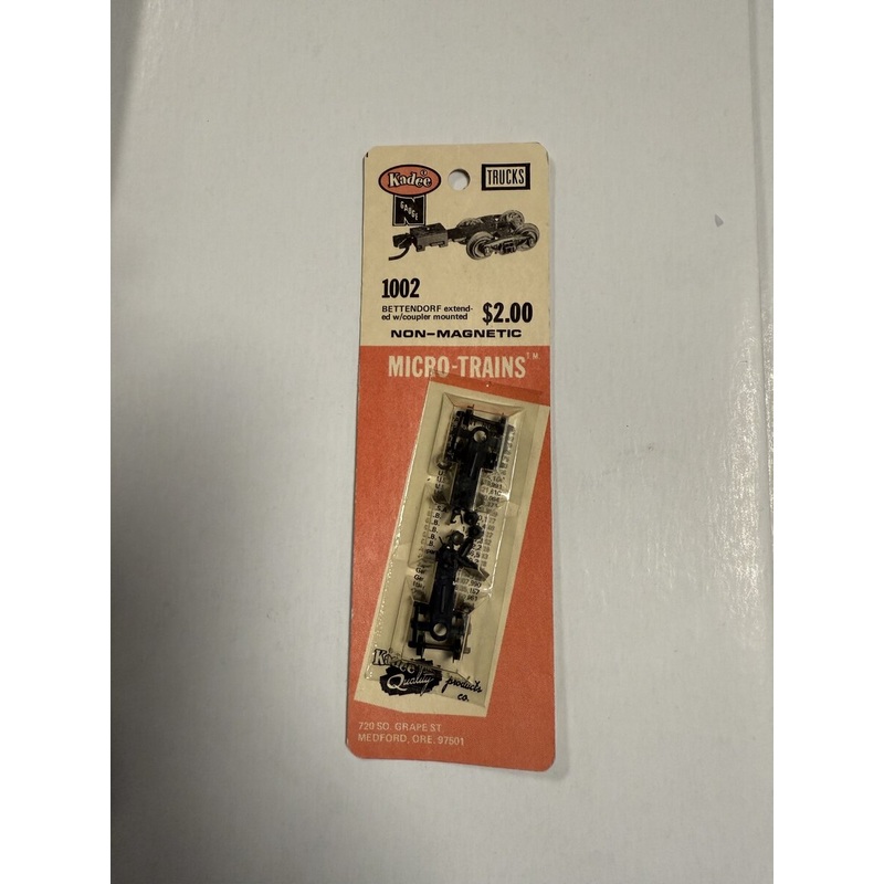Kadee 1002 N Bettendorf Trucks w/ Long Extension Couplers (Pair of 1)
