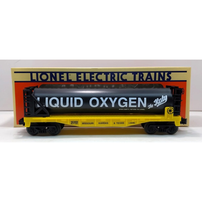 Lionel 6-16368 O Gauge Katy Liquefied Oxygen Flatcar LN/Box