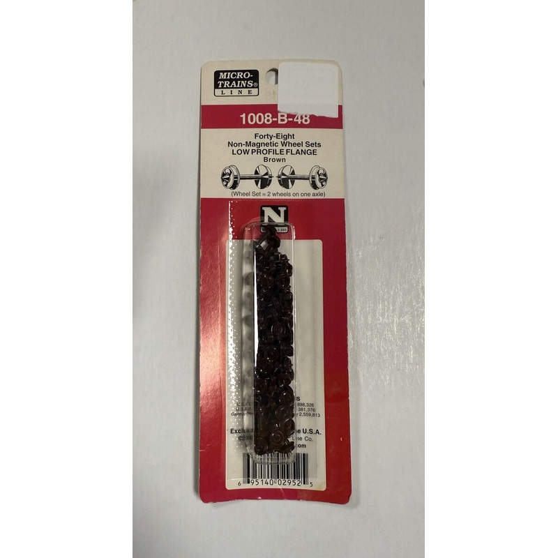 Micro-Trains 1008-B-48 Brown Non-Magnetic Wheel Low Profile Flange(Set of 48)