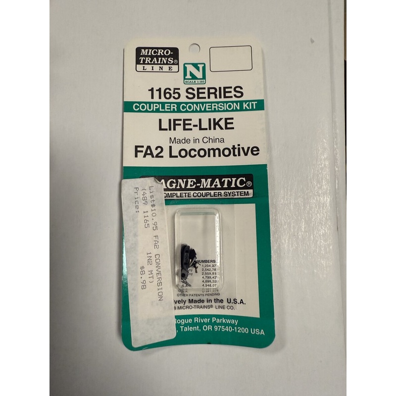 Micro-Trains 1165 N Scale Series Coupler Set FA2 Locomotive (Life Like)