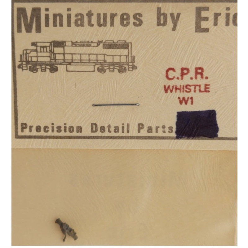 Miniatures By Eric W1 HO Scale CPR Steam Locomotive Whistle Detail Brass Part