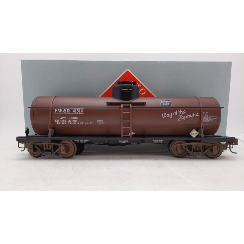 Aristo-Craft 41314 G Scale Weathered CBQ Single Dome Tank Car EX/Box