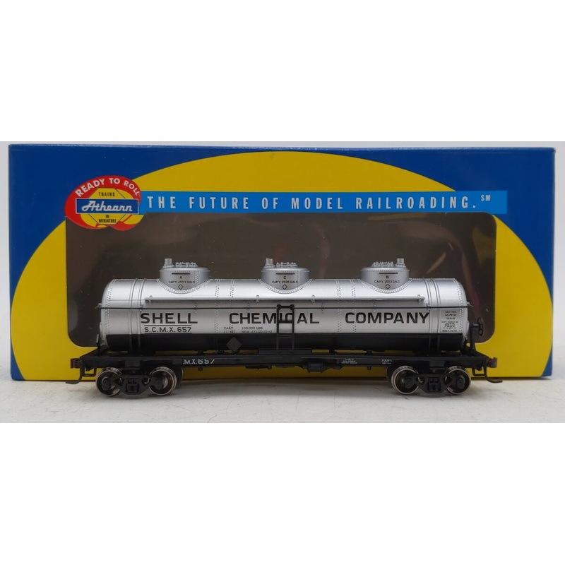 Athearn 73686 HO Shell Chemical 3-Dome Tank Car #657 LN/Box